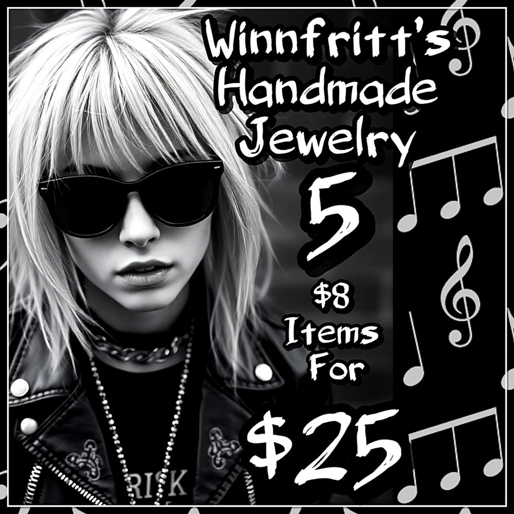5 For $25💫Punk Rocker Silver Chain Dangles - Picture 2 of 6